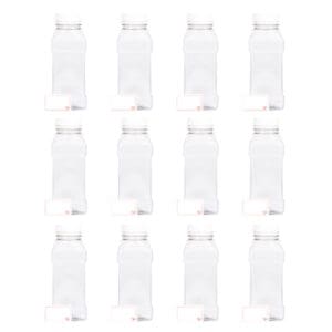 Juice Bottles 250ml with Lids Square Plastic