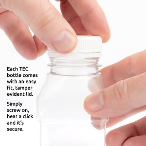 Juice Bottles 500ml Square with Lids PET Plastic - Image 6
