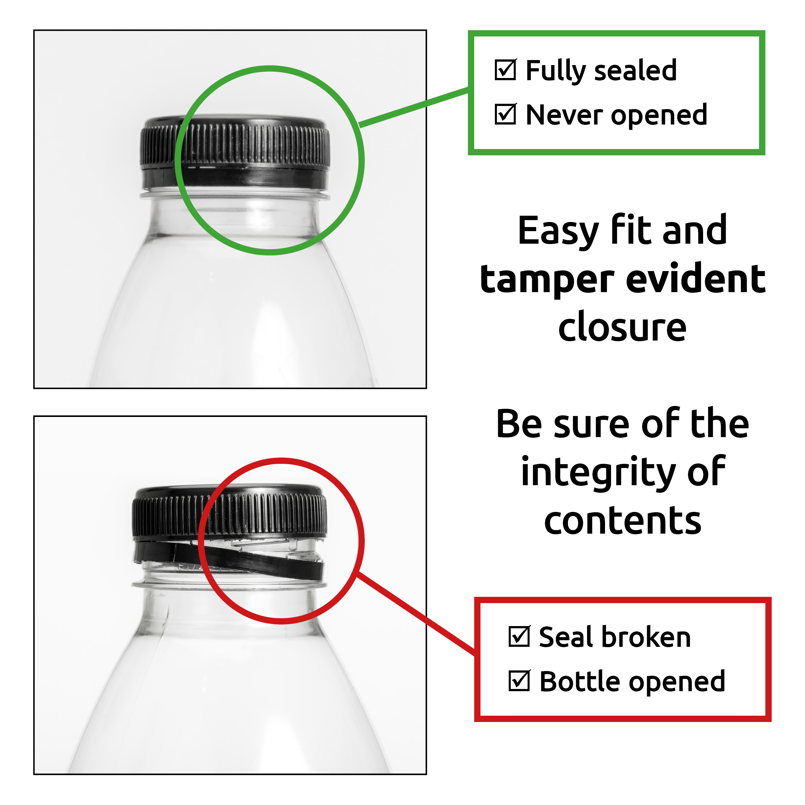 Juice bottles with lids one-time tamper-evident