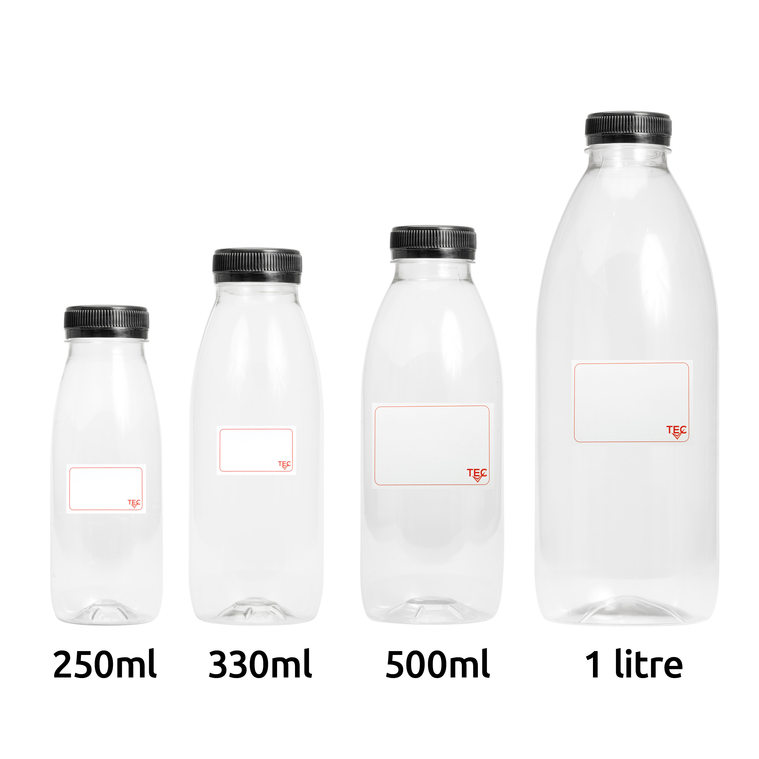 Juice Bottles 1 Litre Round Plastic with Lids - Image 3
