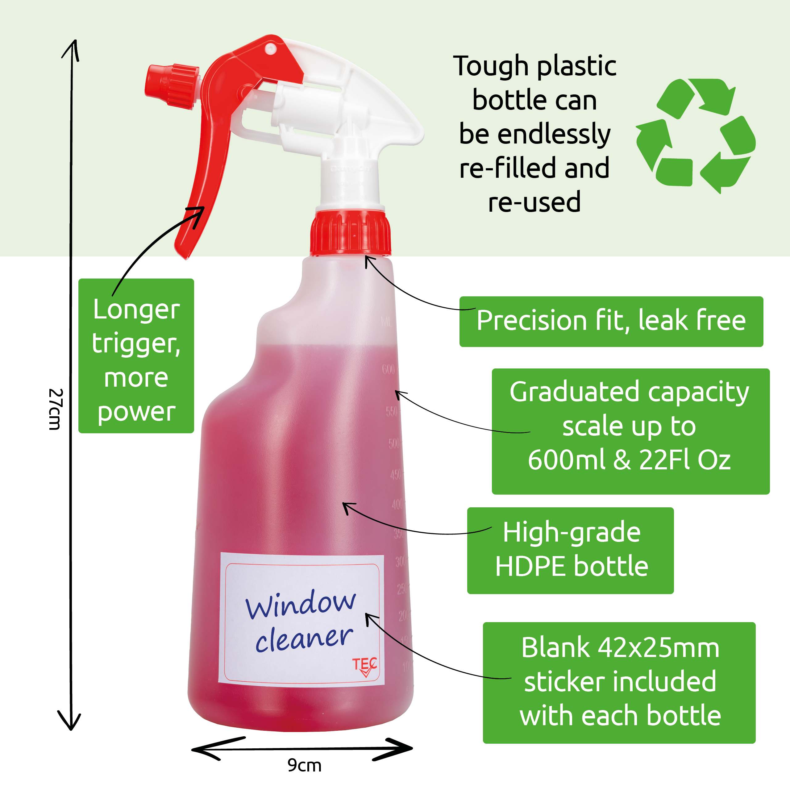 Spray Bottle 600ml Red Canyon Triggerhead - Image 3