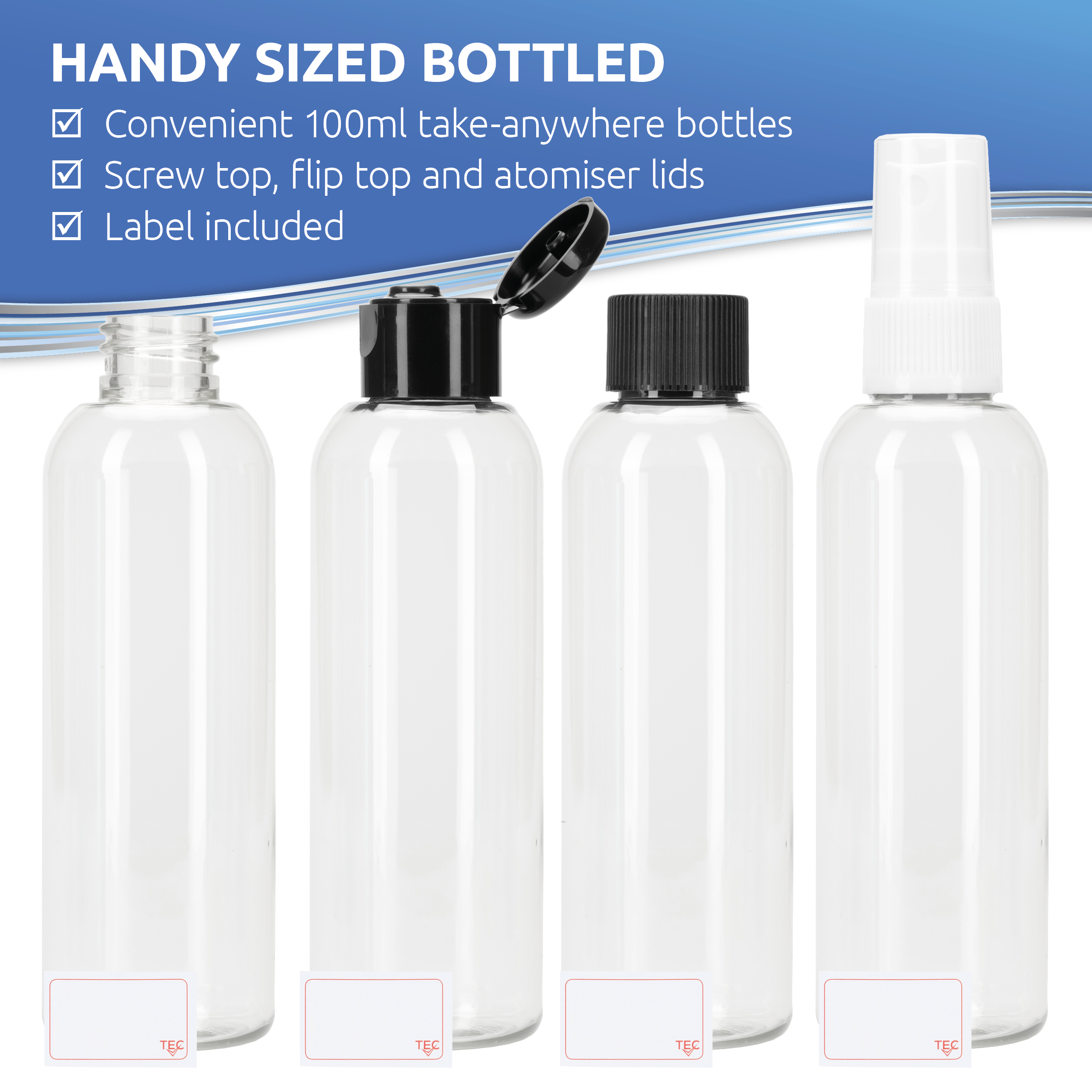 Travel Bottles 100ml Multi Pack of 6 - Image 11