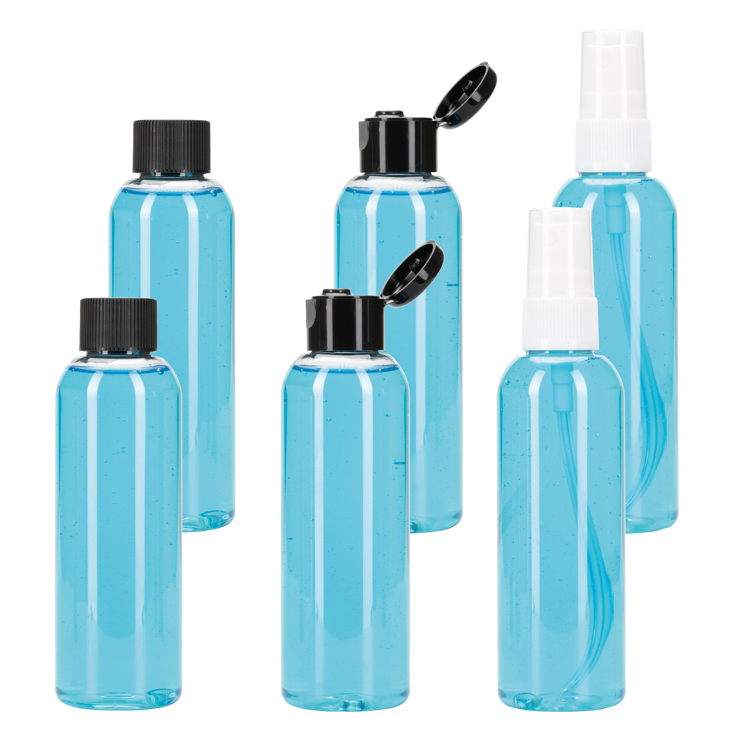 Travel Bottles 100ml Multi Pack of 6